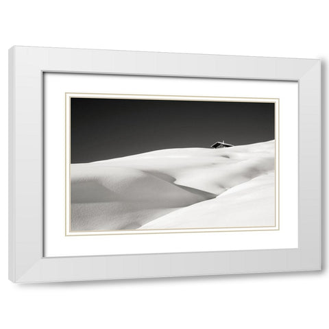 This One Hut White Modern Wood Framed Art Print with Double Matting by Miribung, Vito