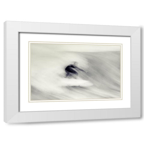 Surfing Impressions White Modern Wood Framed Art Print with Double Matting by Swapnil