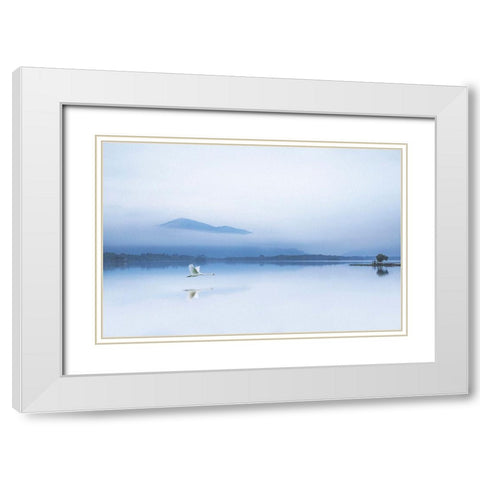 Tranquility White Modern Wood Framed Art Print with Double Matting by O Mahony, Kieran
