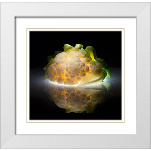 Cauliflower White Modern Wood Framed Art Print with Double Matting by De Kogel, Wieteke
