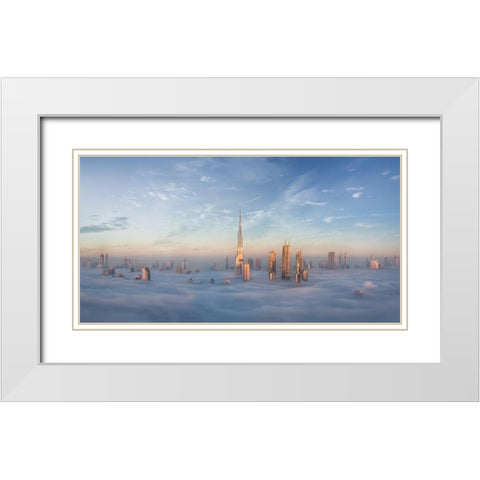 Sinking In Fog White Modern Wood Framed Art Print with Double Matting by Jamal, Khalid