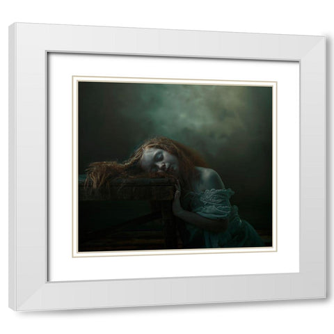 Nina White Modern Wood Framed Art Print with Double Matting by Cwikla, Ewa