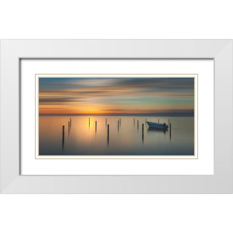 Sleep Time During Sunset ......... White Modern Wood Framed Art Print with Double Matting by Haaksma, Piet