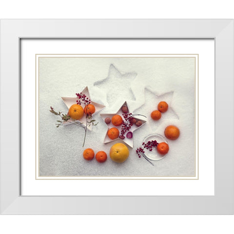 Snow Still Life White Modern Wood Framed Art Print with Double Matting by Lazarov, Dimitar