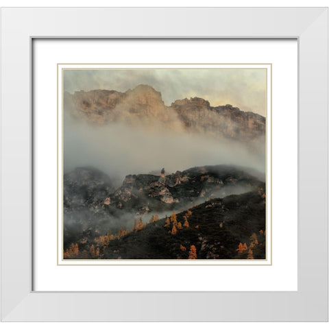 Immovable White Modern Wood Framed Art Print with Double Matting by Huang, Stan
