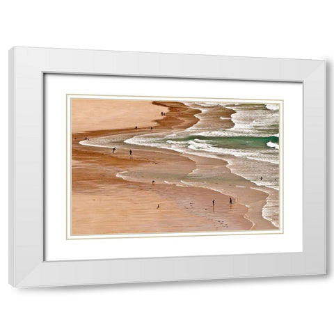 La Spiaggia White Modern Wood Framed Art Print with Double Matting by Della Latta, Massimo