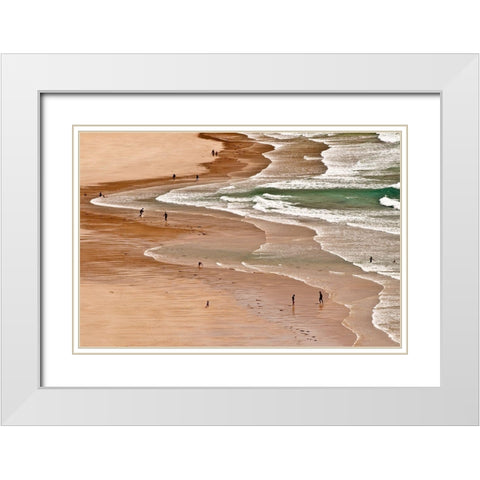 La Spiaggia White Modern Wood Framed Art Print with Double Matting by Della Latta, Massimo