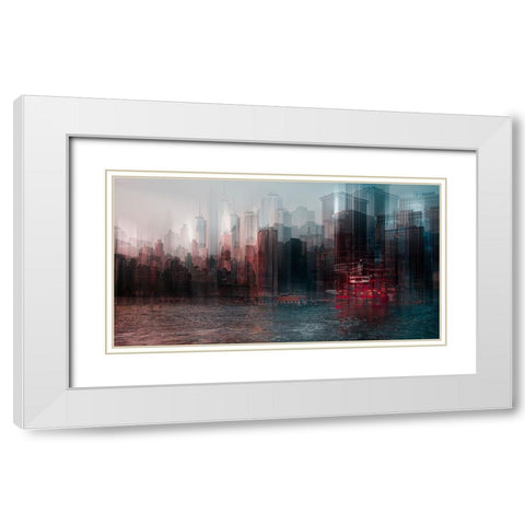 on the Hudson river White Modern Wood Framed Art Print with Double Matting by Chiriaco, Carmine