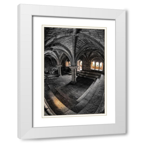 Le Cloitre White Modern Wood Framed Art Print with Double Matting by Pelissier, Marc