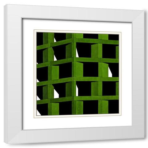 Under Construction White Modern Wood Framed Art Print with Double Matting by Claes, Gilbert