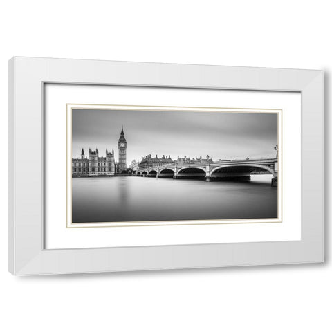 London White Modern Wood Framed Art Print with Double Matting by Jurek, Milan