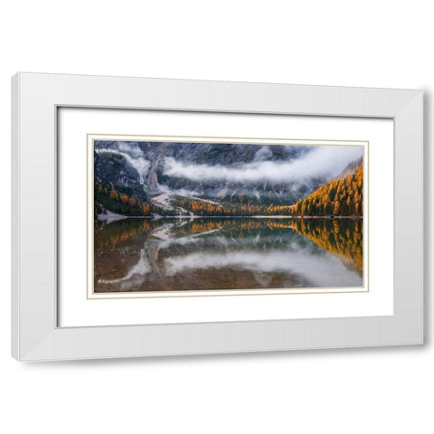 Perfect Reflection White Modern Wood Framed Art Print with Double Matting by Krivec, Ales