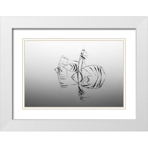 Qangelfishesq White Modern Wood Framed Art Print with Double Matting by Wester, Siv