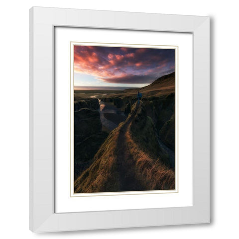 Climb White Modern Wood Framed Art Print with Double Matting by Martin Castan, David
