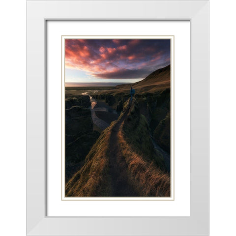 Climb White Modern Wood Framed Art Print with Double Matting by Martin Castan, David