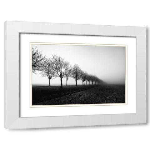 Losing Sight White Modern Wood Framed Art Print with Double Matting by Staelens, Christophe
