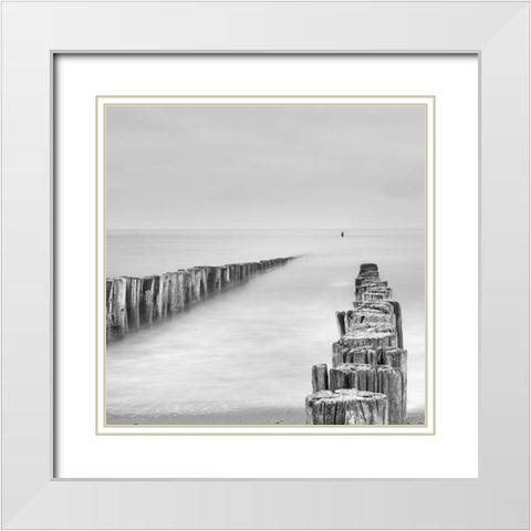 Sea Watcher White Modern Wood Framed Art Print with Double Matting by Degryse, Michelle