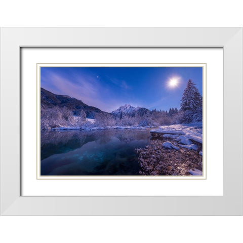Zelenci Springs White Modern Wood Framed Art Print with Double Matting by Krivec, Ales
