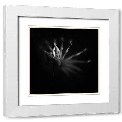 Pole Dancer White Modern Wood Framed Art Print with Double Matting by Garci, Xavier