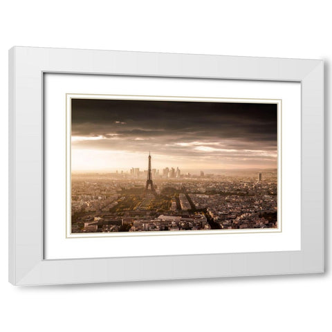 Paris Magnificence White Modern Wood Framed Art Print with Double Matting by Marx, Jaco