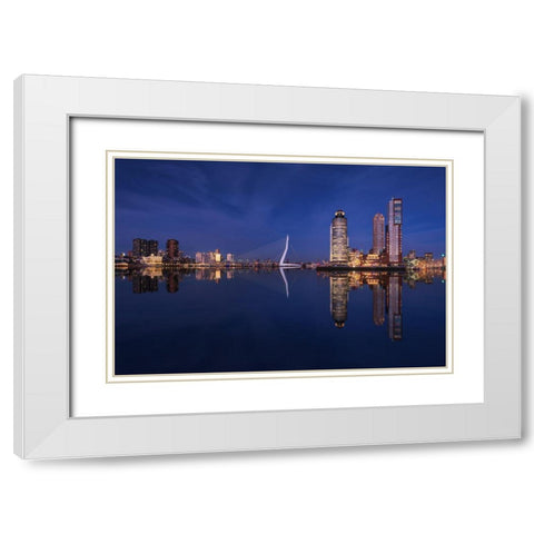 Fantasy Rotterdam White Modern Wood Framed Art Print with Double Matting by Pablo De, Juan