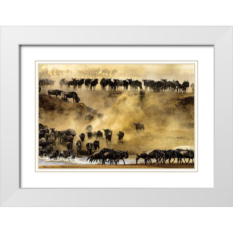 Fateful Detour White Modern Wood Framed Art Print with Double Matting by Alfraid, Husain