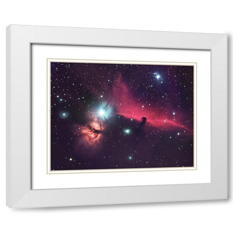 The Horse In The Sky White Modern Wood Framed Art Print with Double Matting by Auf Dem, Andrea