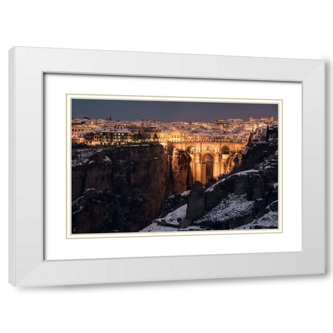 Ronda White Modern Wood Framed Art Print with Double Matting by De Juan, E.