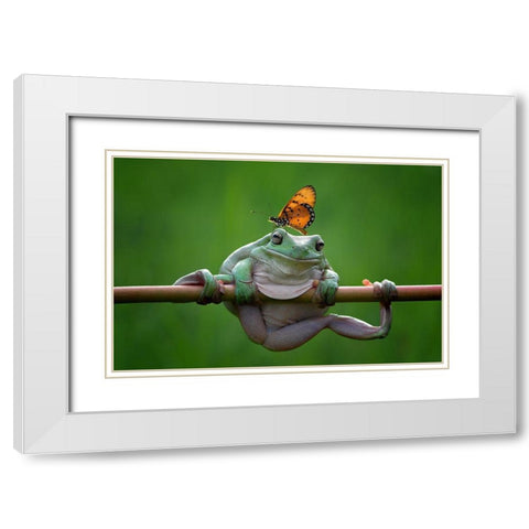 My Best Friend White Modern Wood Framed Art Print with Double Matting by Pamungkas, Edy