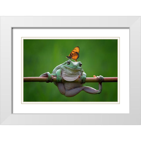 My Best Friend White Modern Wood Framed Art Print with Double Matting by Pamungkas, Edy