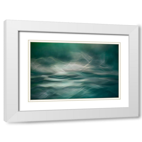 Northern Winter Lights White Modern Wood Framed Art Print with Double Matting by Marthinussen, Willy