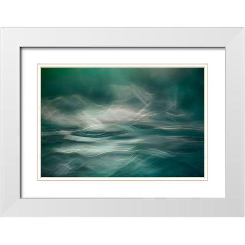 Northern Winter Lights White Modern Wood Framed Art Print with Double Matting by Marthinussen, Willy
