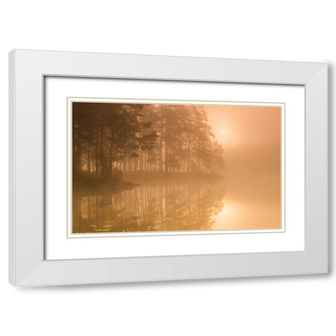 Sun A Mist White Modern Wood Framed Art Print with Double Matting by Christensen, Andreas
