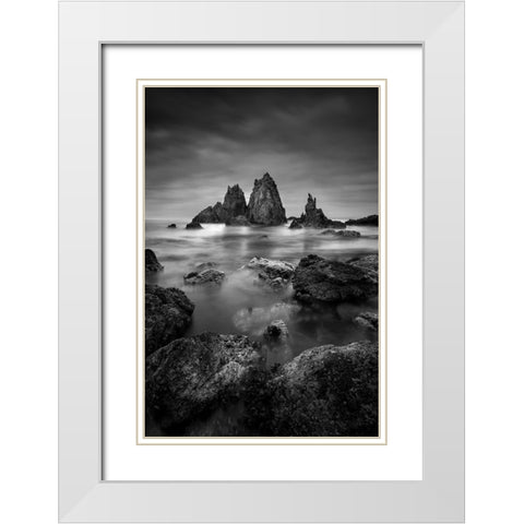 When Water Is Still White Modern Wood Framed Art Print with Double Matting by Zhang, Joshua