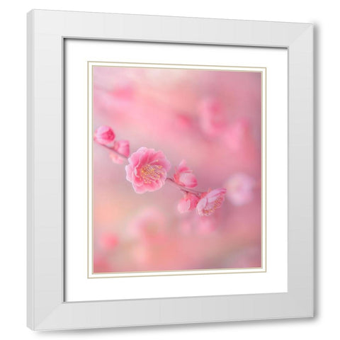 Untitled White Modern Wood Framed Art Print with Double Matting by Koumura, Miyako