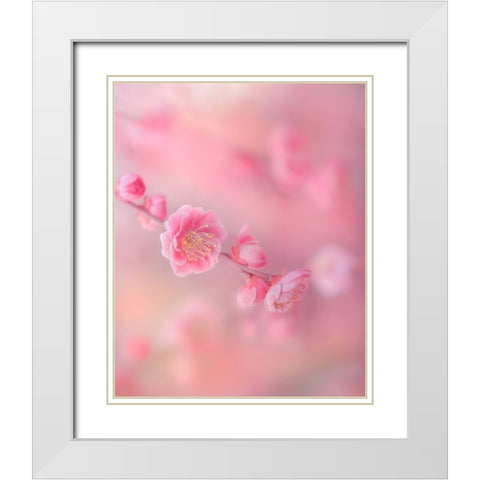 Untitled White Modern Wood Framed Art Print with Double Matting by Koumura, Miyako