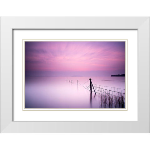 Milky Pink White Modern Wood Framed Art Print with Double Matting by O Mahony, Kieran