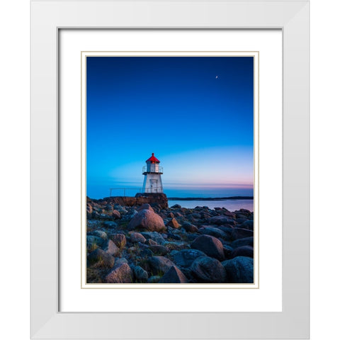 Lighthouse White Modern Wood Framed Art Print with Double Matting by Christensen, Andreas