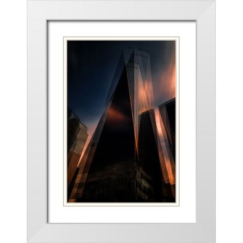 Grattacieli 4 White Modern Wood Framed Art Print with Double Matting by Della Latta, Massimo