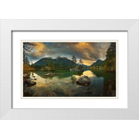 Hintersee.... White Modern Wood Framed Art Print with Double Matting by Browko, Krzysztof