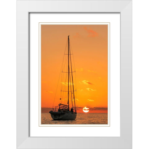 The Last Sunset. White Modern Wood Framed Art Print with Double Matting by Tudose, Adrian