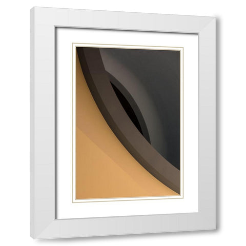 Curved Lines White Modern Wood Framed Art Print with Double Matting by Pfeiffer, Peter