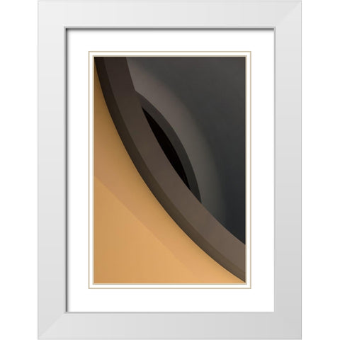 Curved Lines White Modern Wood Framed Art Print with Double Matting by Pfeiffer, Peter
