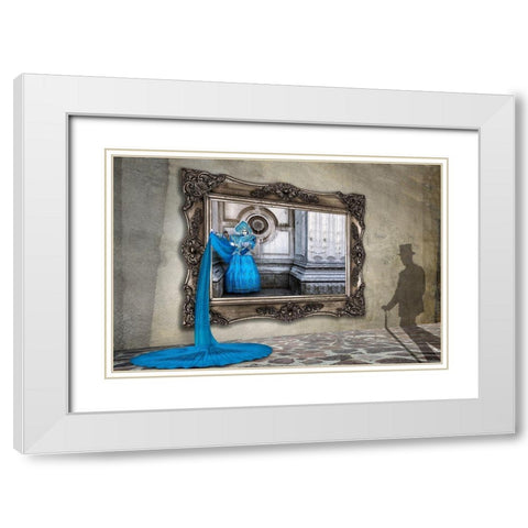 Courting White Modern Wood Framed Art Print with Double Matting by Doyle, Renee