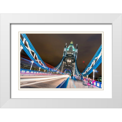 Crazy London White Modern Wood Framed Art Print with Double Matting by Lashin, Ahmed