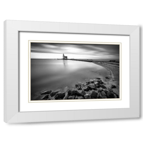 The Marken White Modern Wood Framed Art Print with Double Matting by Mierzejewski, Krzysztof