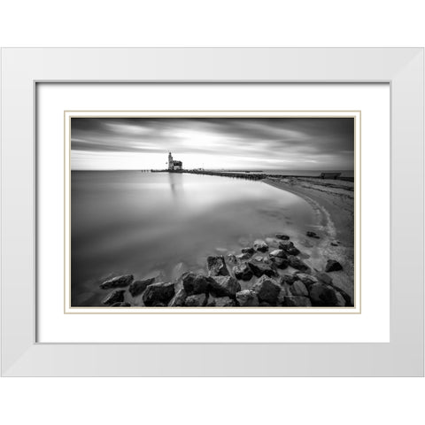 The Marken White Modern Wood Framed Art Print with Double Matting by Mierzejewski, Krzysztof