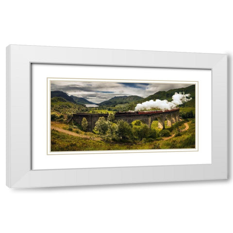 Glenfinnan Bridge White Modern Wood Framed Art Print with Double Matting by Kruczynski, Wojciech