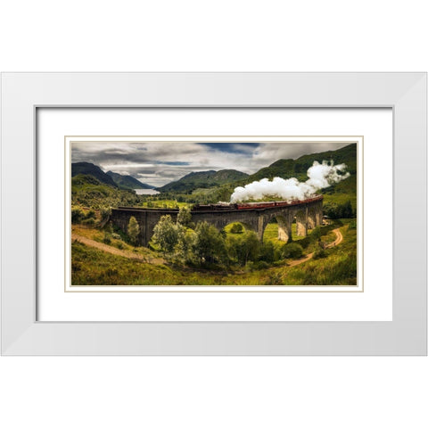 Glenfinnan Bridge White Modern Wood Framed Art Print with Double Matting by Kruczynski, Wojciech