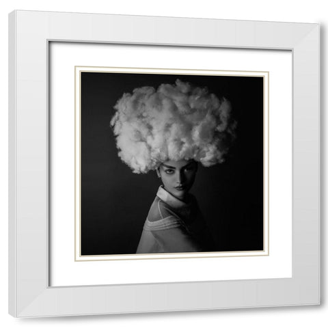 Nilofar White Modern Wood Framed Art Print with Double Matting by Hamidnezhad, Amin